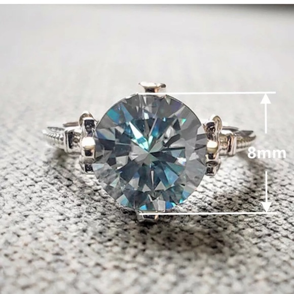 Pretty 925 Silver Rings for Women Aquamarine Ring - Picture 4 of 6